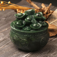 和田玉聚宝盆摆件(云）